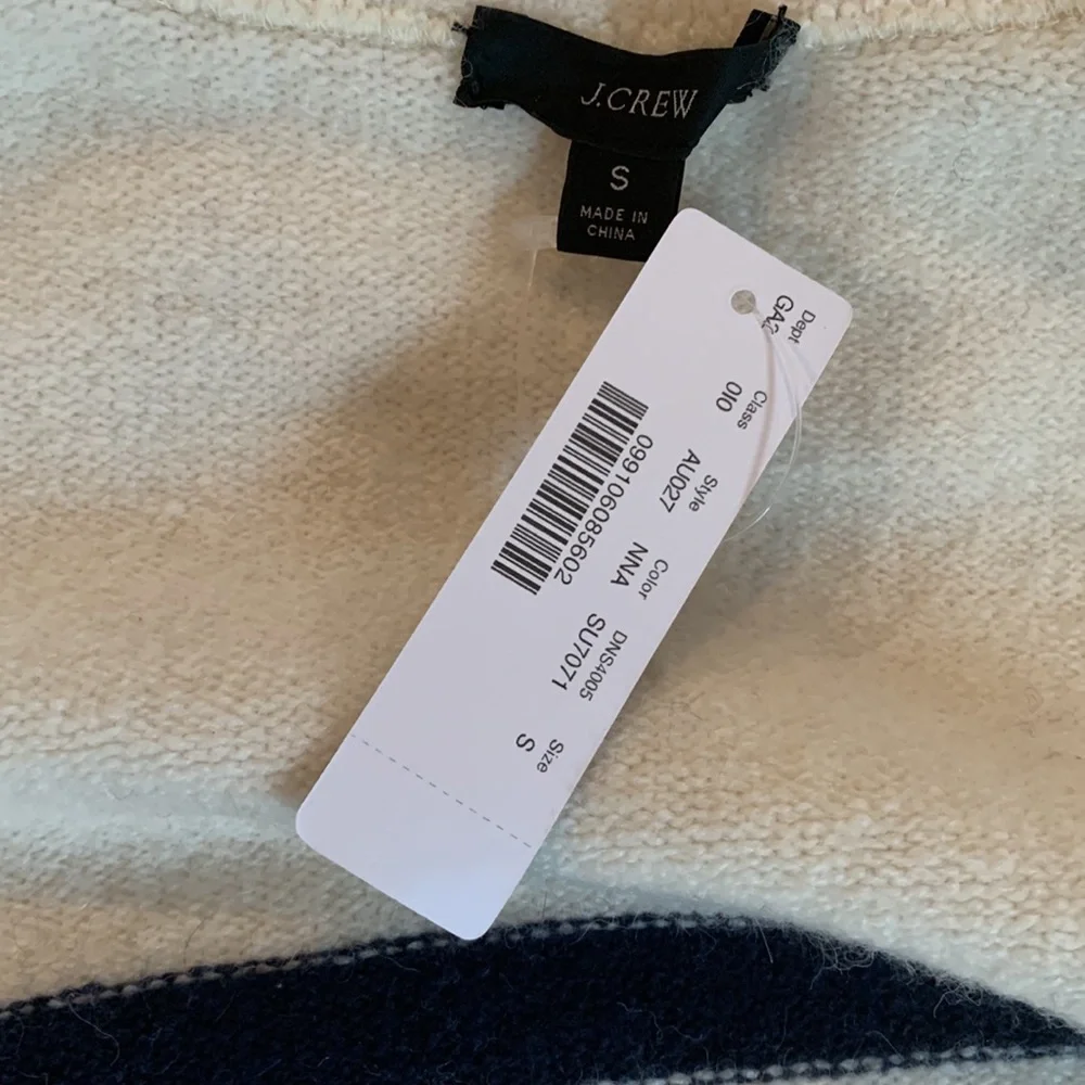 J.CREW MOCKNECK SWEATER IN STRIPED SUPERSOFT YARN - NWT